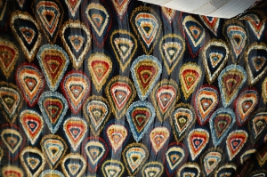 szyfon  ze złowym wzorkiem - šifon se zlatým vzorem