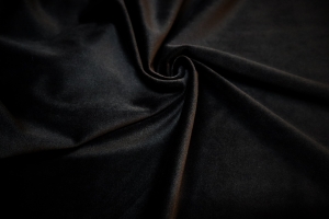 dzianina - aksamit  czarna n305   úplet - samet černá barva