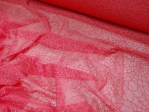 koronka cienka koralowy róż  n171 th6  -krajka korálové růže