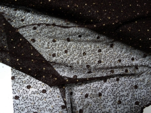 koronka siateczkowa brąz-różyczki  n.335-d4- krajka průhledná látka