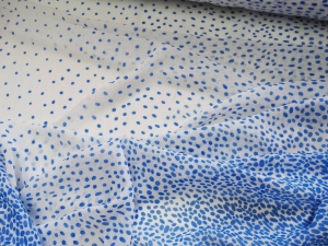 szyfon niebieski groszek -n.67-lp2  - šifón s hráškem