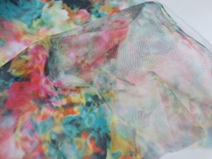 dzianina  kolorowa z siateczką-  n.235b -úplet  polyester