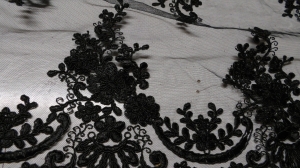 siateczka - haft-cekinki  czarna  n,36a  -úplet sit-  flitry