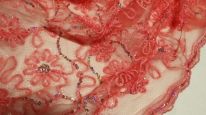 siateczka -cekinki  pomarańcz n.64  -úplet sit-  flitry