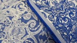 żakard niebieski dwustronny - n.120  -oboustranný žakard 