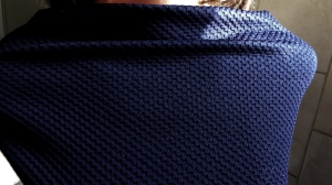 dzianina karbowana ciemny granat  -367- úplet vroubkovaný