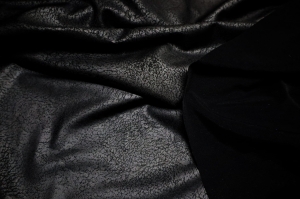 dzianina czarna a'la skaj n.298 - černý úplet z imitace kůže