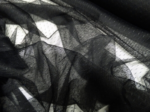 siateczka dzianinowa czarna-kropeczki n.277-d3-průhledná látka